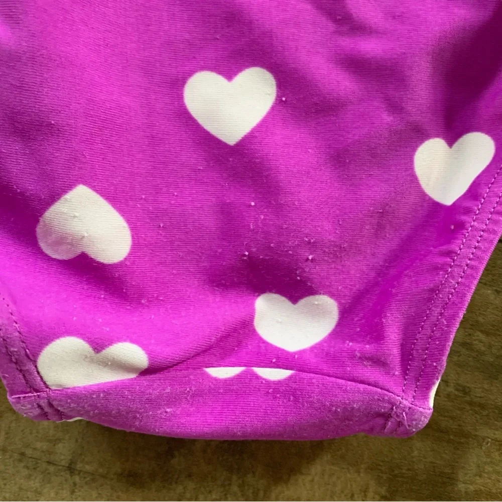 2 old navy hearts one piece swimsuits aqua and purple